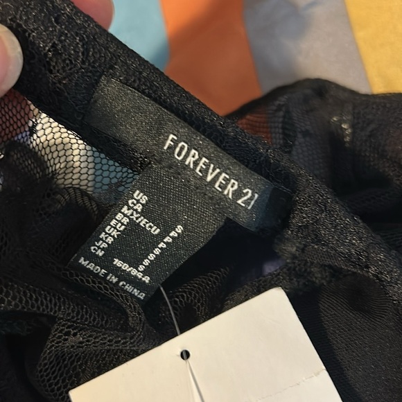 Forever 21 Black Lace Detail Bodysuit S New - Picture 9 of 9